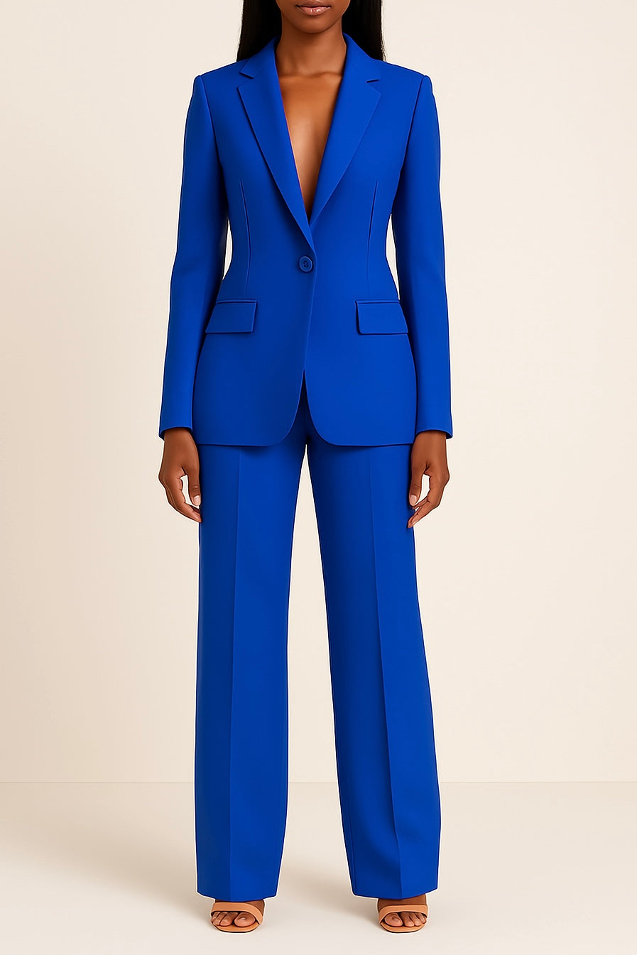 Jareth Women's Ensemble – Refined Satin Pantsuit with a Comfortable Fit & Modern Style