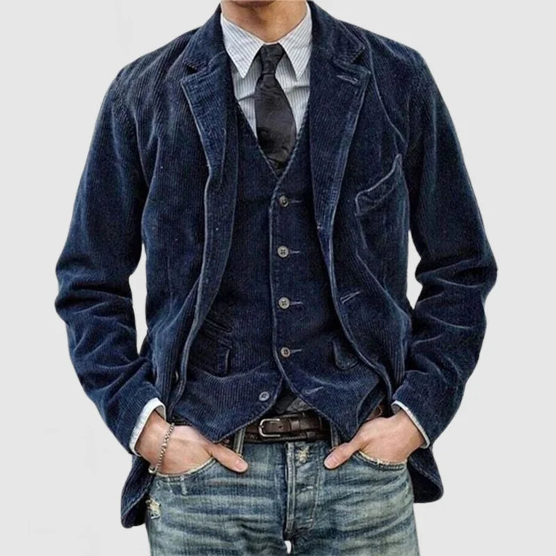 Xavier Men's Corduroy Blazer – Refined, Cozy & Versatile with a Modern Vest