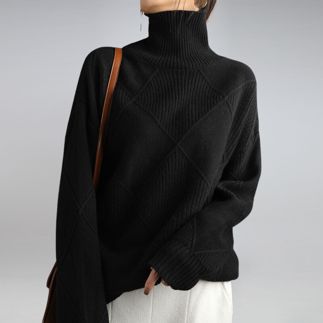 Maddox Women's Sweater – Refined Cashmere Turtleneck, Gentle & Cozy for Winter Comfort