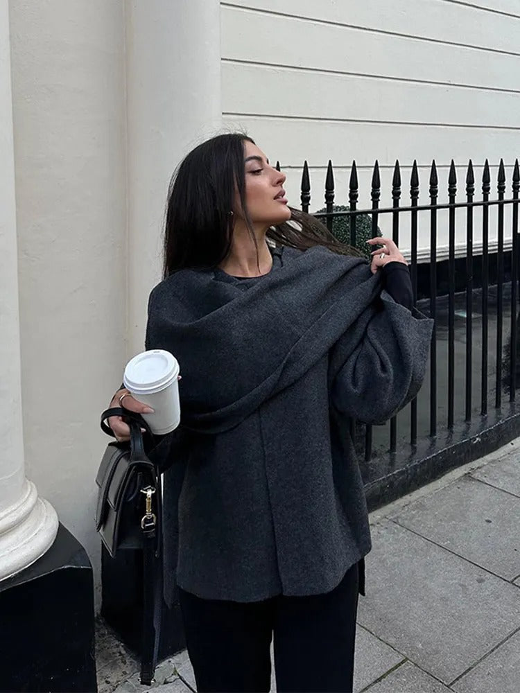Persia Women's Poncho – Asymmetric Wool Design, Chic and Perfect for Winter Warmth
