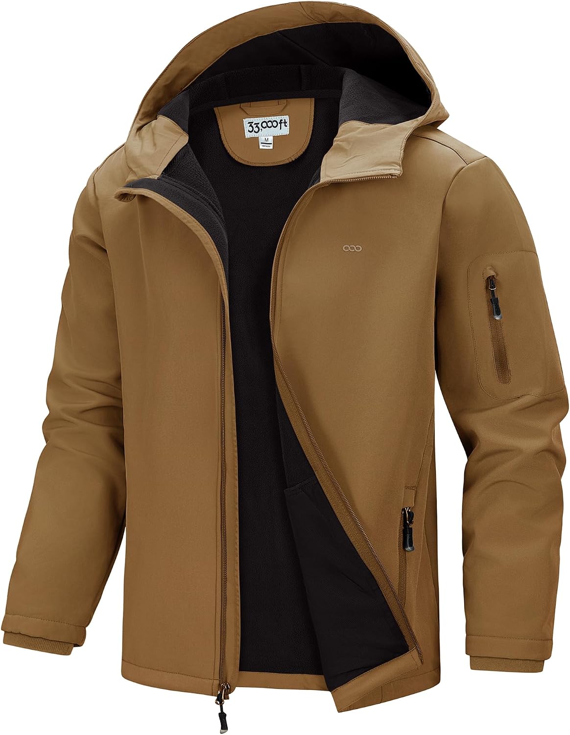 Nash Men's Softshell Jacket – With Hood, Fleece-Lined Interior, Waterproof & 5 Utility Handy Pockets