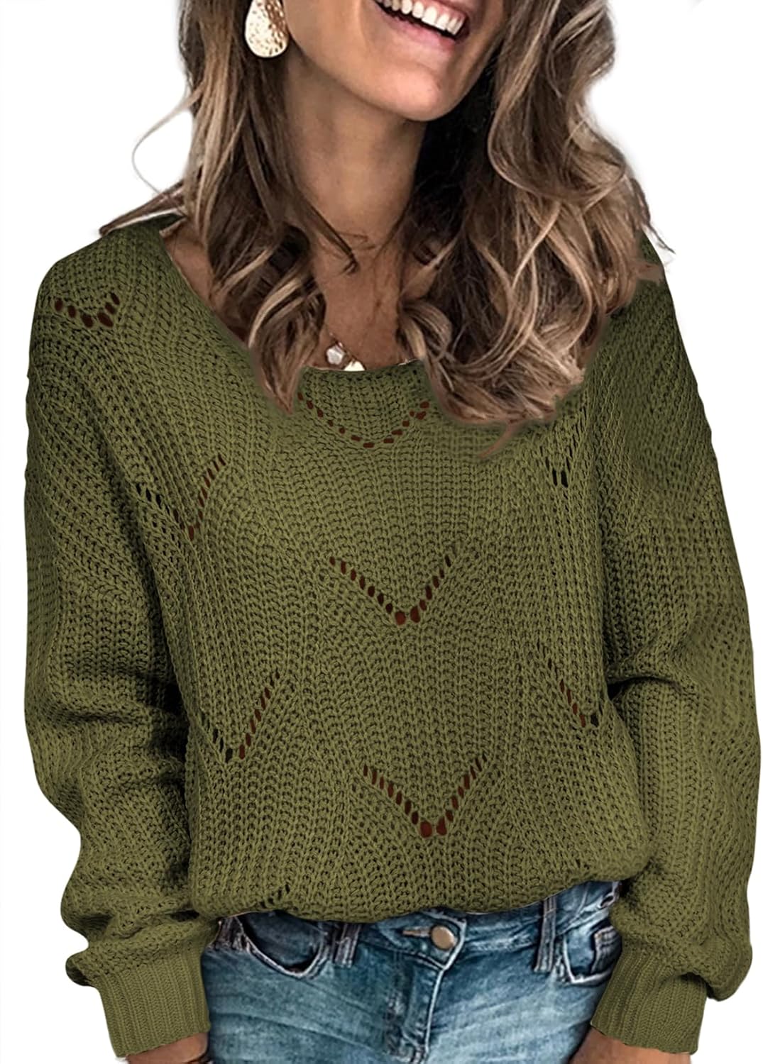 Oakley Women's Hollow Knit Sweater – Convertible Neckline, Full-Length Sleeves & Relaxed Silhouette