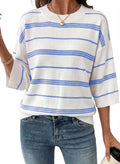 Everett Women's Colourblock Sweater – 3/4 Sleeves, Dropped-Shoulder Design & Loose Silhouette