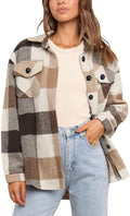 Arden Women's Plaid Shacket – Relaxed Silhouette, Button-Up Front & Front Chest Pockets