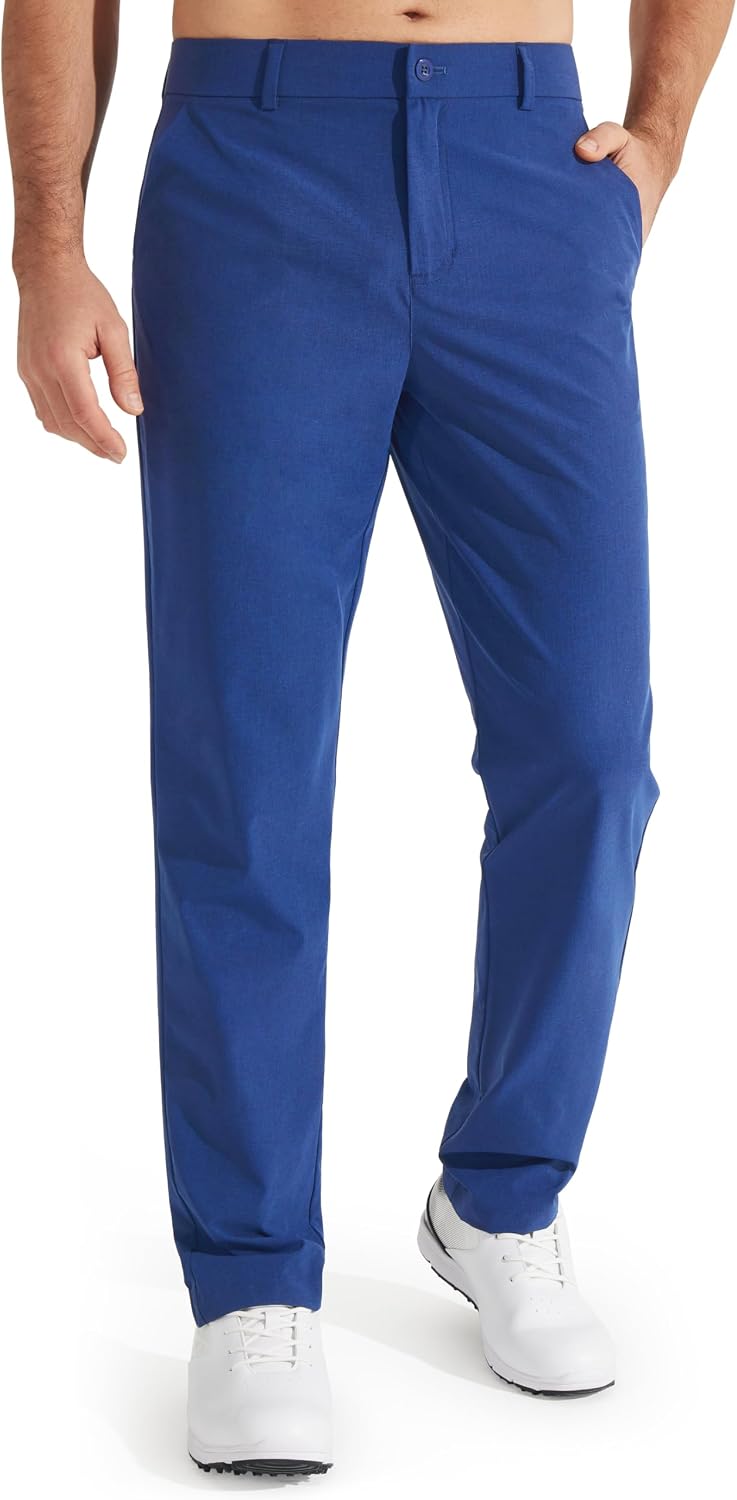 Noor Men's Straight-Leg Trousers – Flexible Fabric, Belt Loops & 4 Handy Pockets