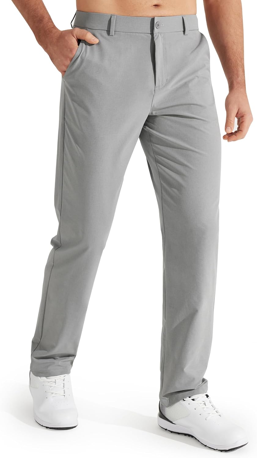 Noor Men's Straight-Leg Trousers – Flexible Fabric, Belt Loops & 4 Handy Pockets