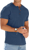 Hollis Men's Henley T-Shirt – Short-Sleeve Design, Button Neck & Tailored Fit