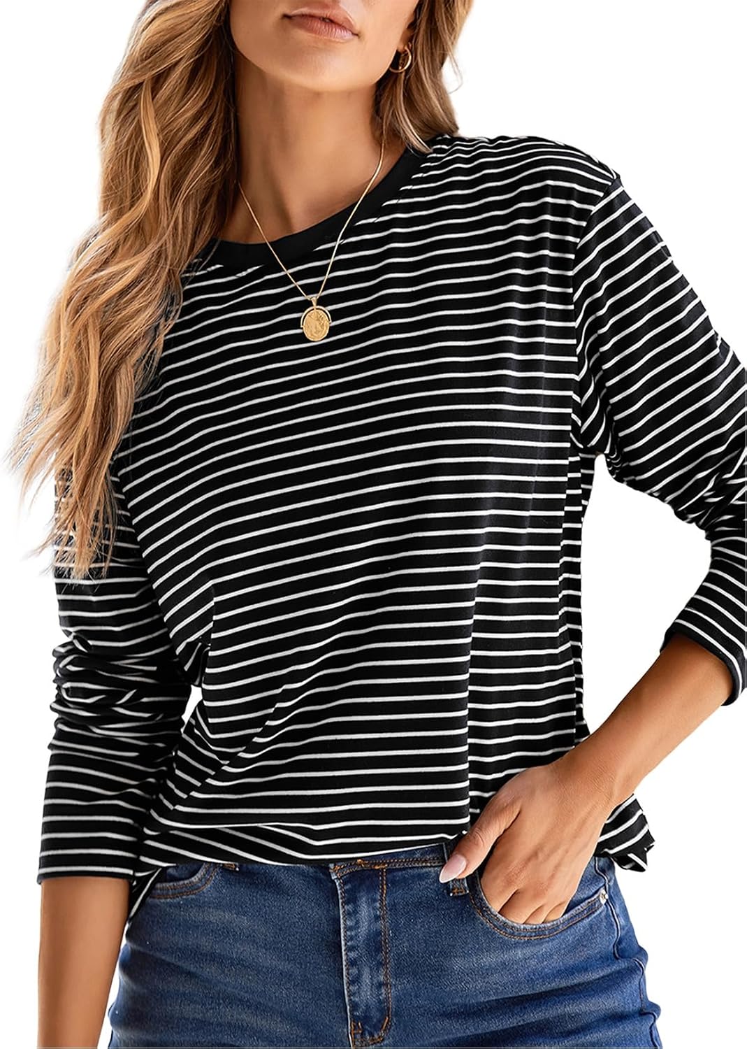Sabine Women's Knit Top – Crewneck, Comfortable Fit & Gentle Stretchy Material