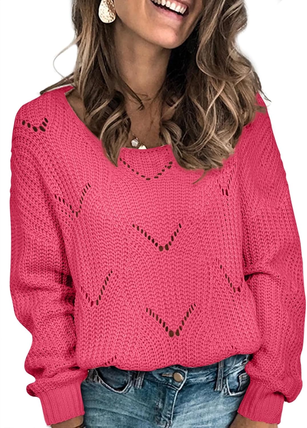 Oakley Women's Hollow Knit Sweater – Convertible Neckline, Full-Length Sleeves & Relaxed Silhouette