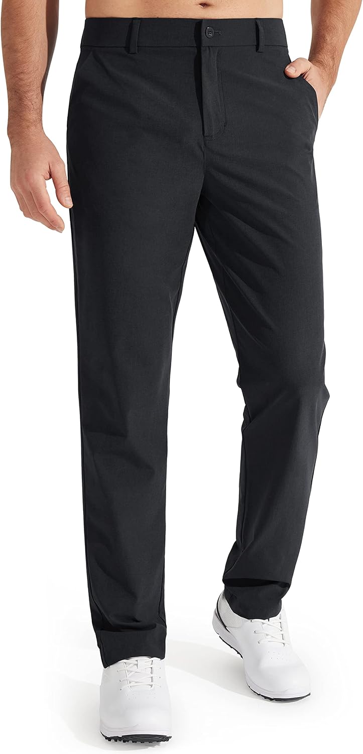 Noor Men's Straight-Leg Trousers – Flexible Fabric, Belt Loops & 4 Handy Pockets