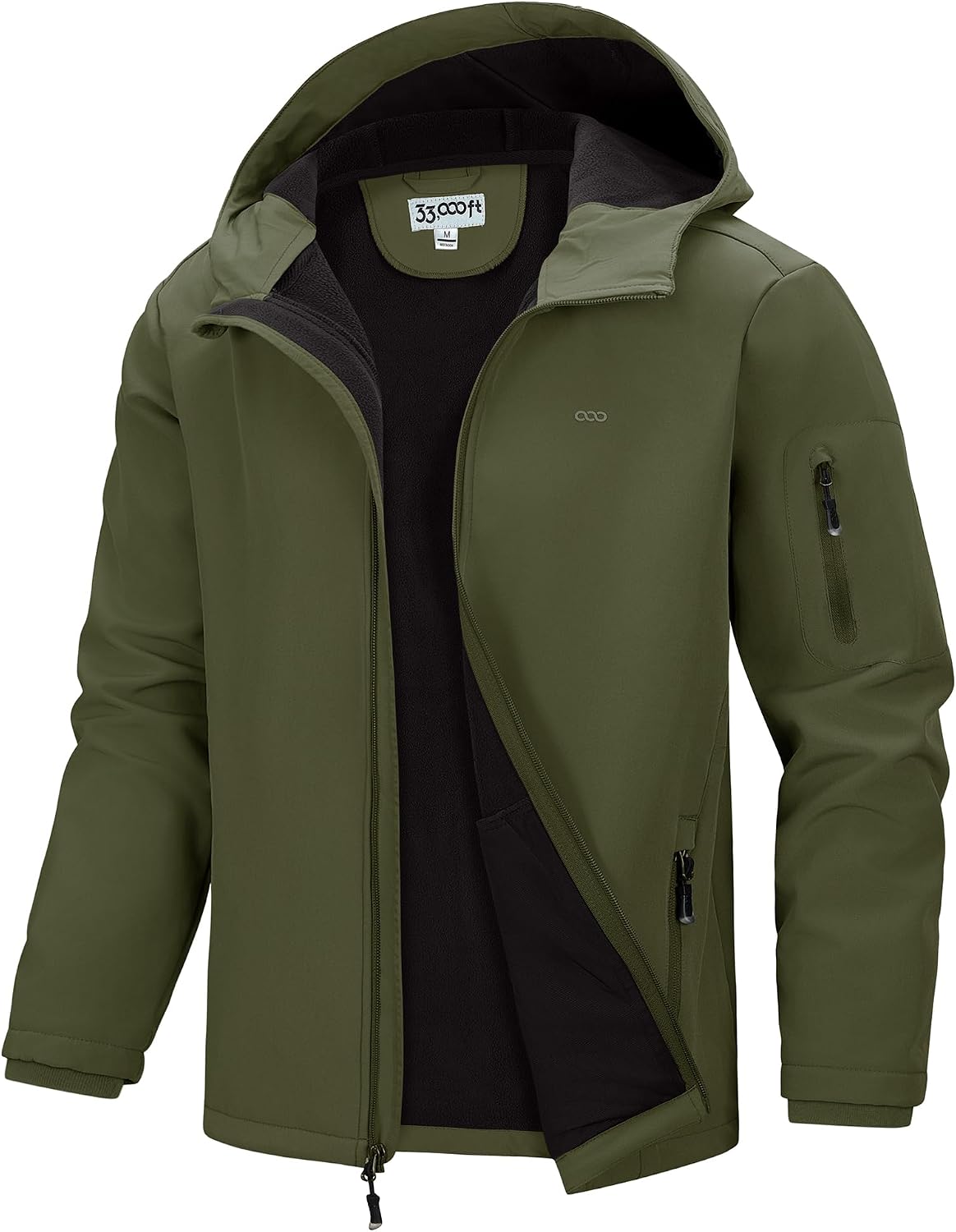Nash Men's Softshell Jacket – With Hood, Fleece-Lined Interior, Waterproof & 5 Utility Handy Pockets