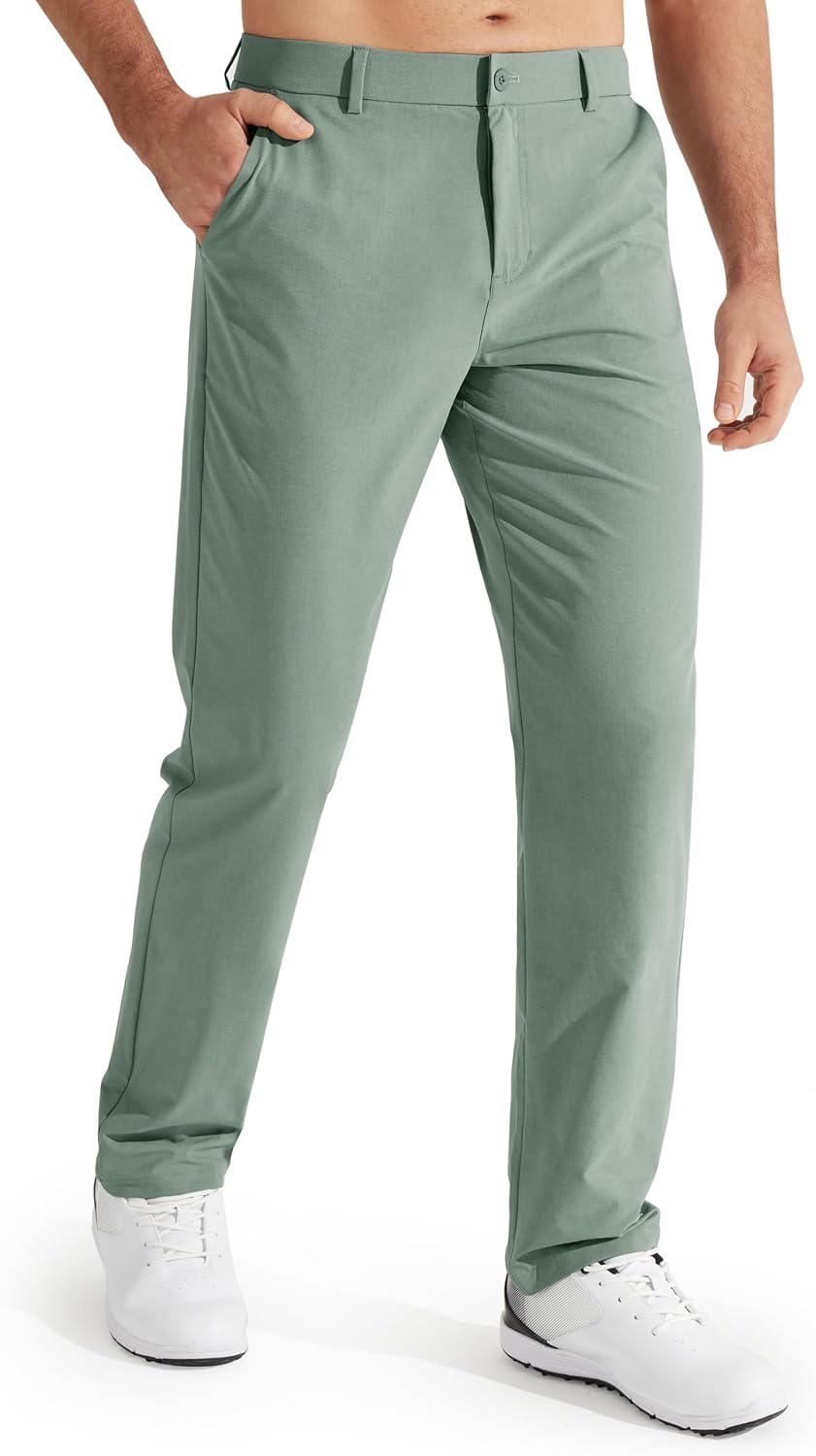 Noor Men's Straight-Leg Trousers – Flexible Fabric, Belt Loops & 4 Handy Pockets