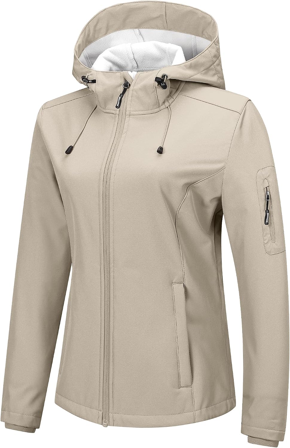 Lennox Women's Softshell Jacket – Fleece-Lined Interior, With Hood, Windproof & 5 Handy Pockets