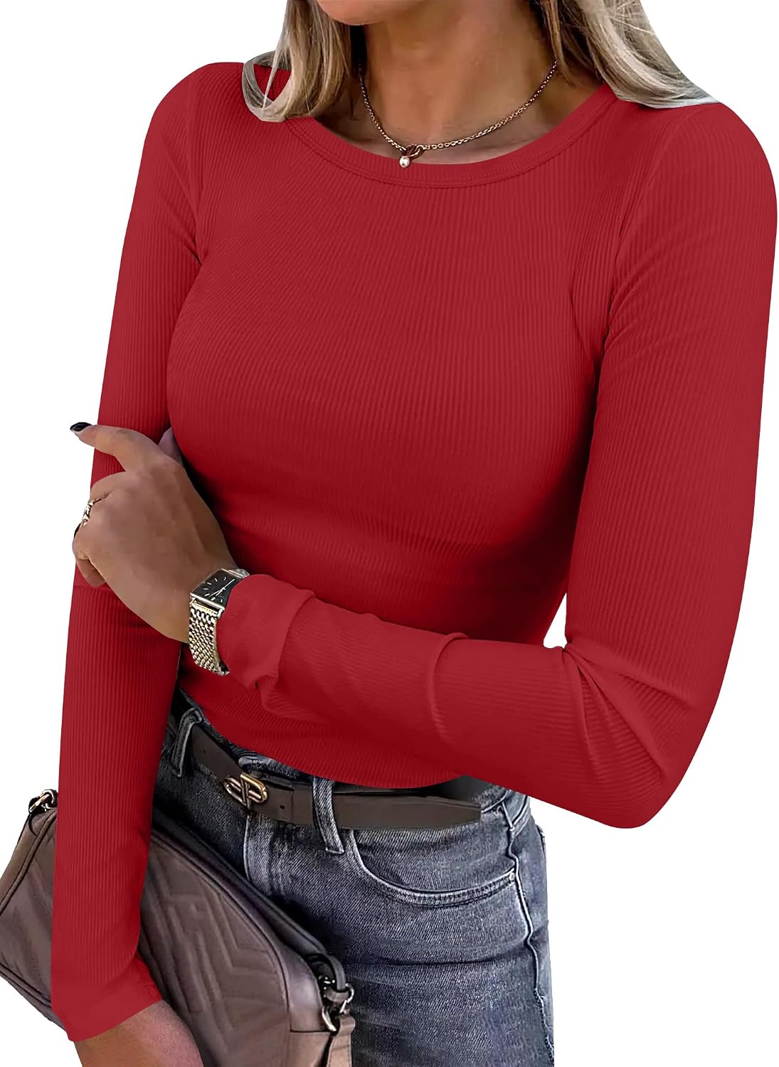 Roark Women's Round Neckline Top – Full-Length Sleeves, Tailored Fit & Lightweight Design