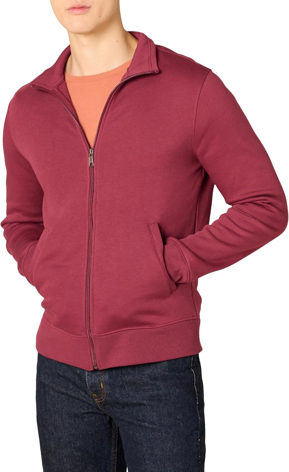 Cressida Men's Full-Zip Fleece Sweatshirt – Mock Neck, Regular Fit & Front Handy Pockets