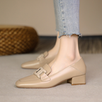 Verity Women's Mary Jane Loafers – Leather Shoes with a Chunky Heel for All-Day Comfort