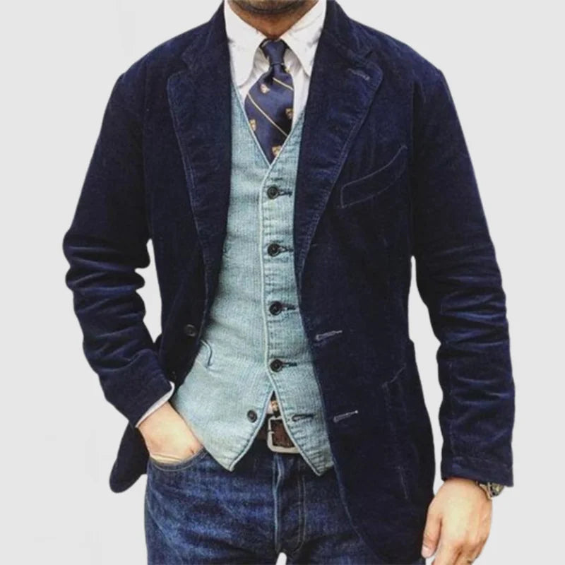 Xavier Men's Corduroy Blazer – Refined, Cozy & Versatile with a Modern Vest
