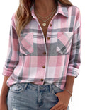 Icarus Women's Plaid Flannel Shirt – Roomy Fit, Front Chest Pockets & Button-Up Front