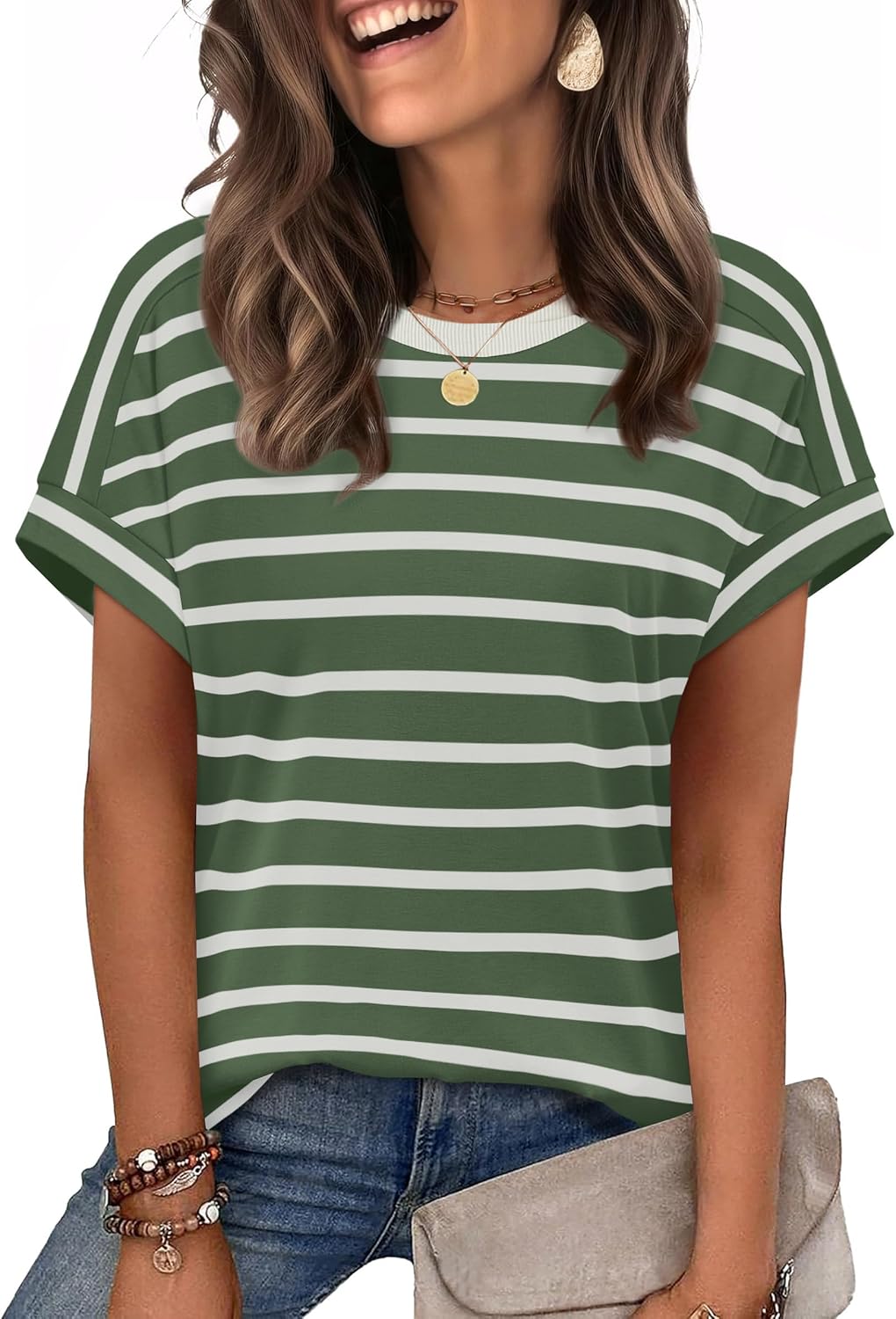 Blythe Women's Crewneck Top – Cap Sleeves, Comfortable Fit & Flexible Fabric