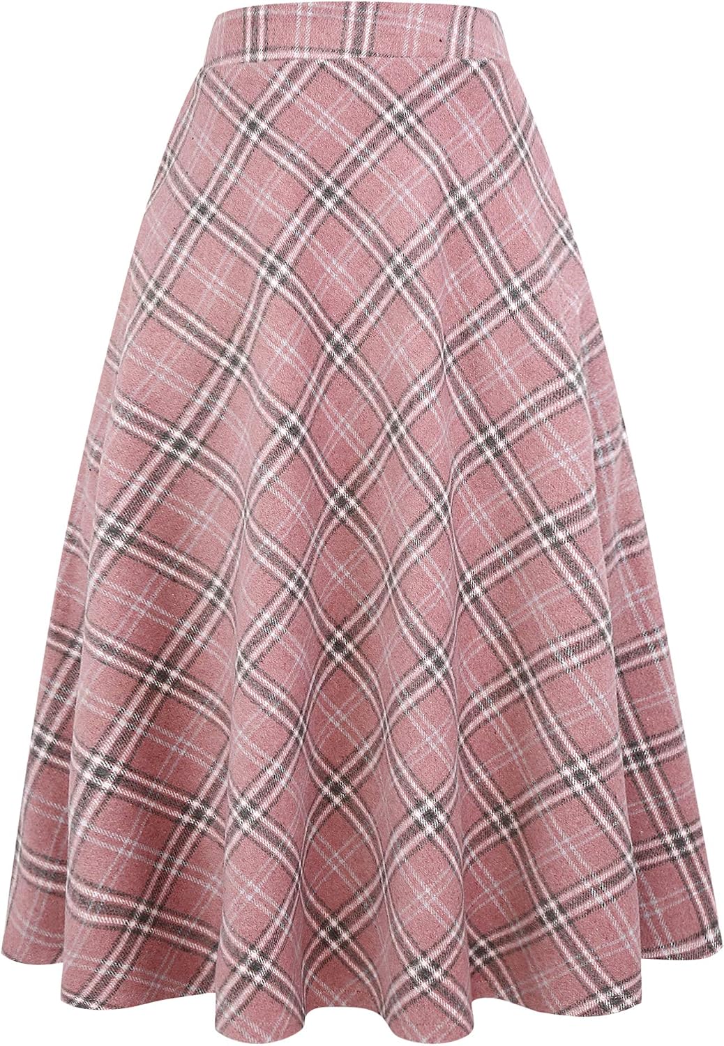 Noor Women's Plaid Wool-Blend Skirt – High-Rise Waist, A-Line Fit & Side Slip Pockets
