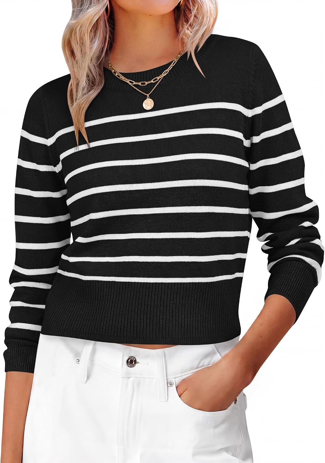 Petra Women's Knit Sweater – Regular Fit, Medium Stretch & Gentle Textured Fabric