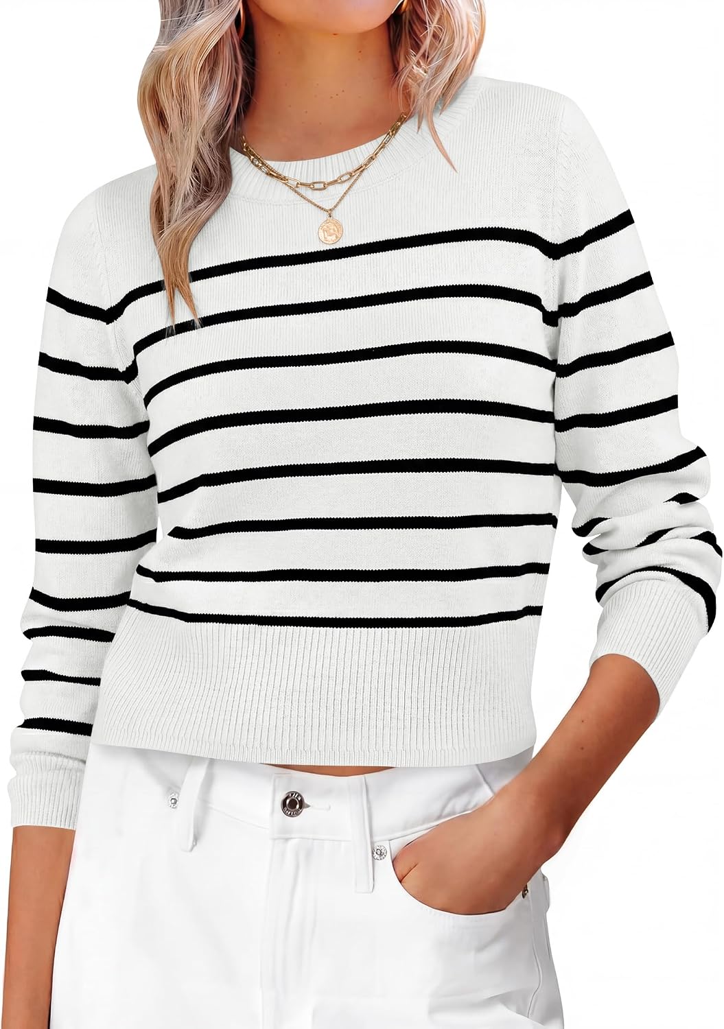 Petra Women's Knit Sweater – Regular Fit, Medium Stretch & Gentle Textured Fabric