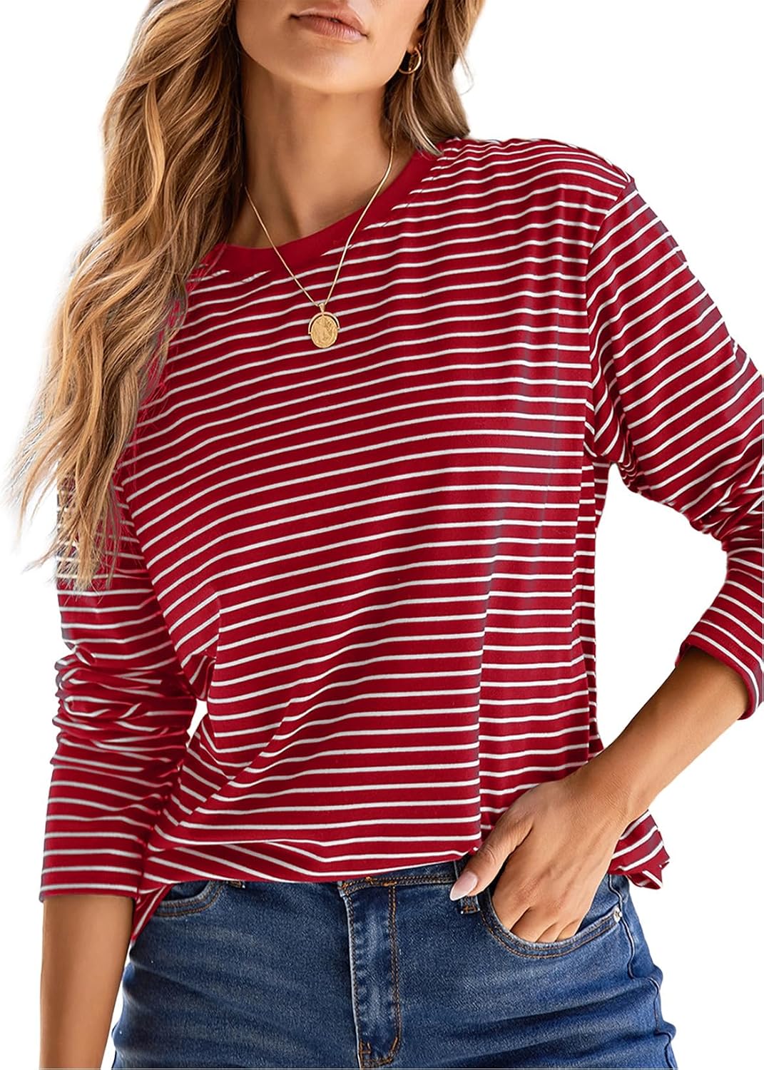 Sabine Women's Knit Top – Crewneck, Comfortable Fit & Gentle Stretchy Material