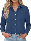 Fitzgerald Women's Gingham Shirt – Button-Up Front, Turn-Down Collar & Roll-Up Sleeves