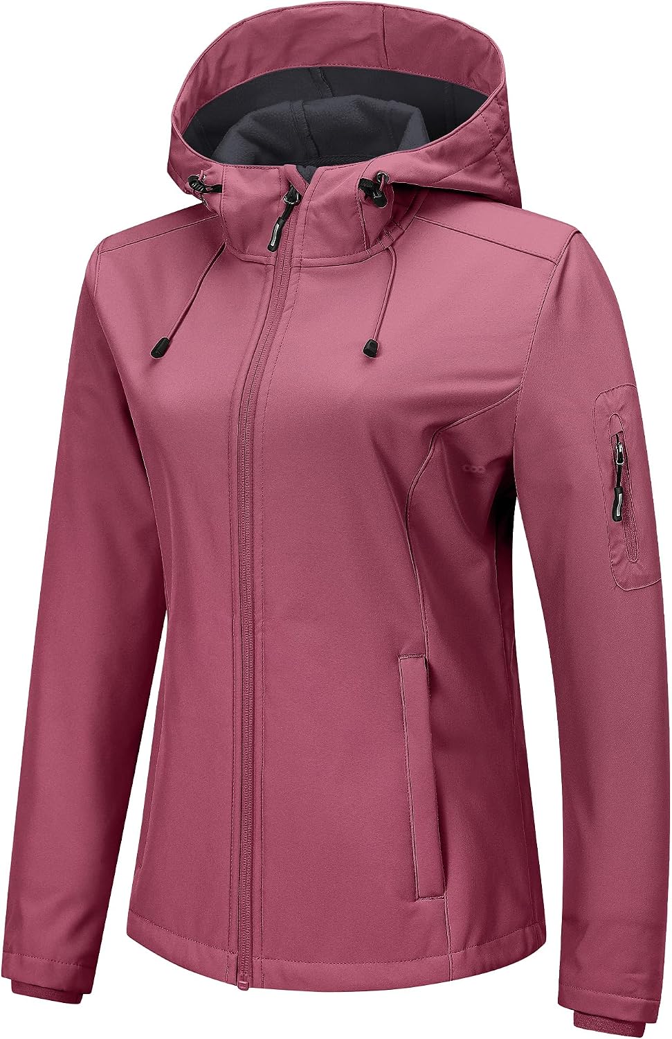 Lennox Women's Softshell Jacket – Fleece-Lined Interior, With Hood, Windproof & 5 Handy Pockets