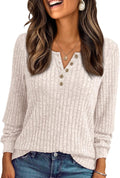 Yseult Women's Henley Sweater – Full-Length Sleeves, Textured Fabric & Comfortable Fit