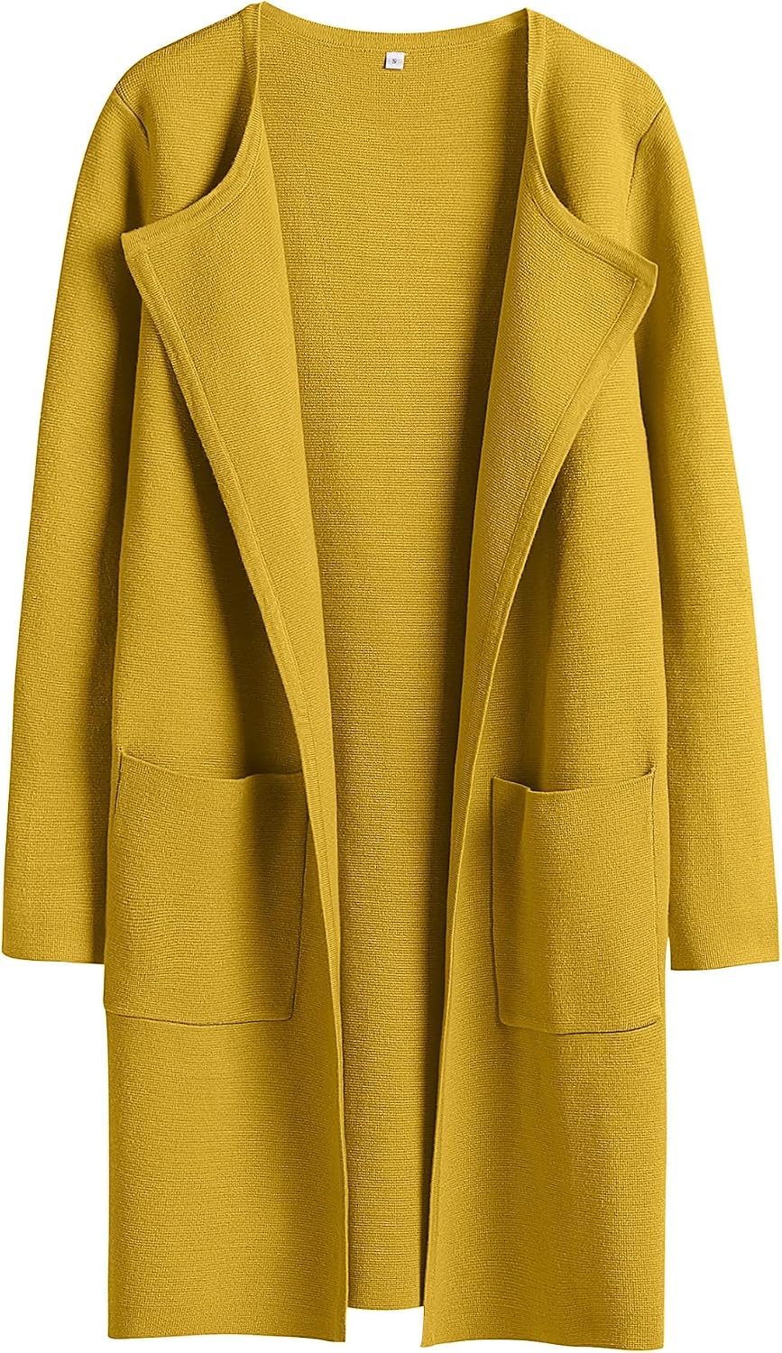 Honora Women's Open-Front Knit Cardigan – Lapel Neck, Handy Pockets & Relaxed Layering Fit