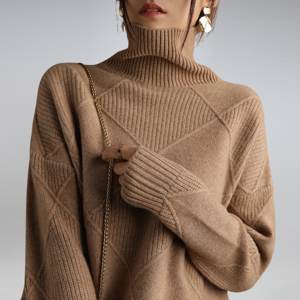 Maddox Women's Sweater – Refined Cashmere Turtleneck, Gentle & Cozy for Winter Comfort