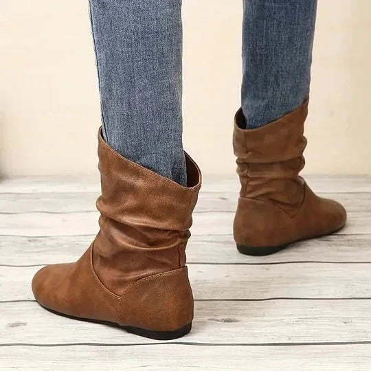 Cormac Women's Leather Boots – Genuine Leather with Non-Slip Sole & Sleek Silhouette