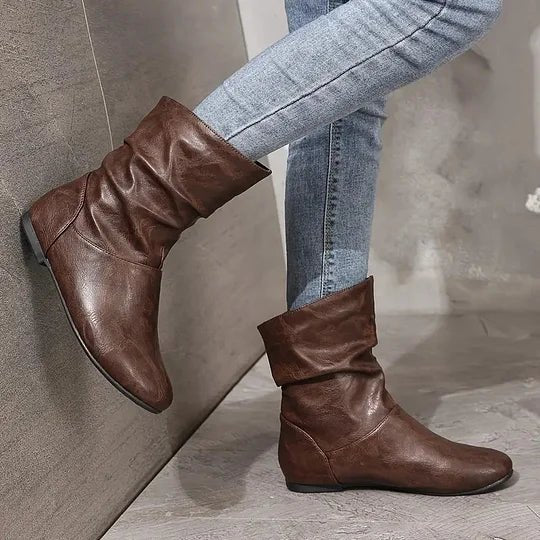 Cormac Women's Leather Boots – Genuine Leather with Non-Slip Sole & Sleek Silhouette