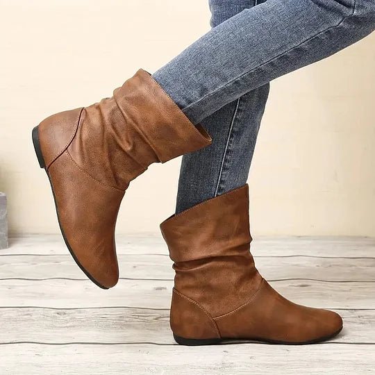 Cormac Women's Leather Boots – Genuine Leather with Non-Slip Sole & Sleek Silhouette