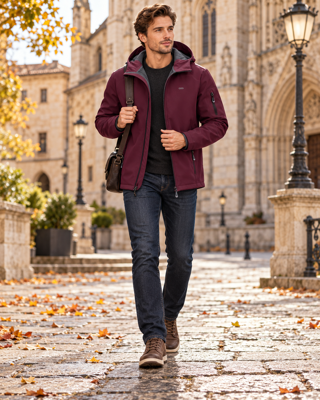 Daniel Softshell Waterproof Hooded Jacket – Lightweight Fleece-Lined Outdoor Coat