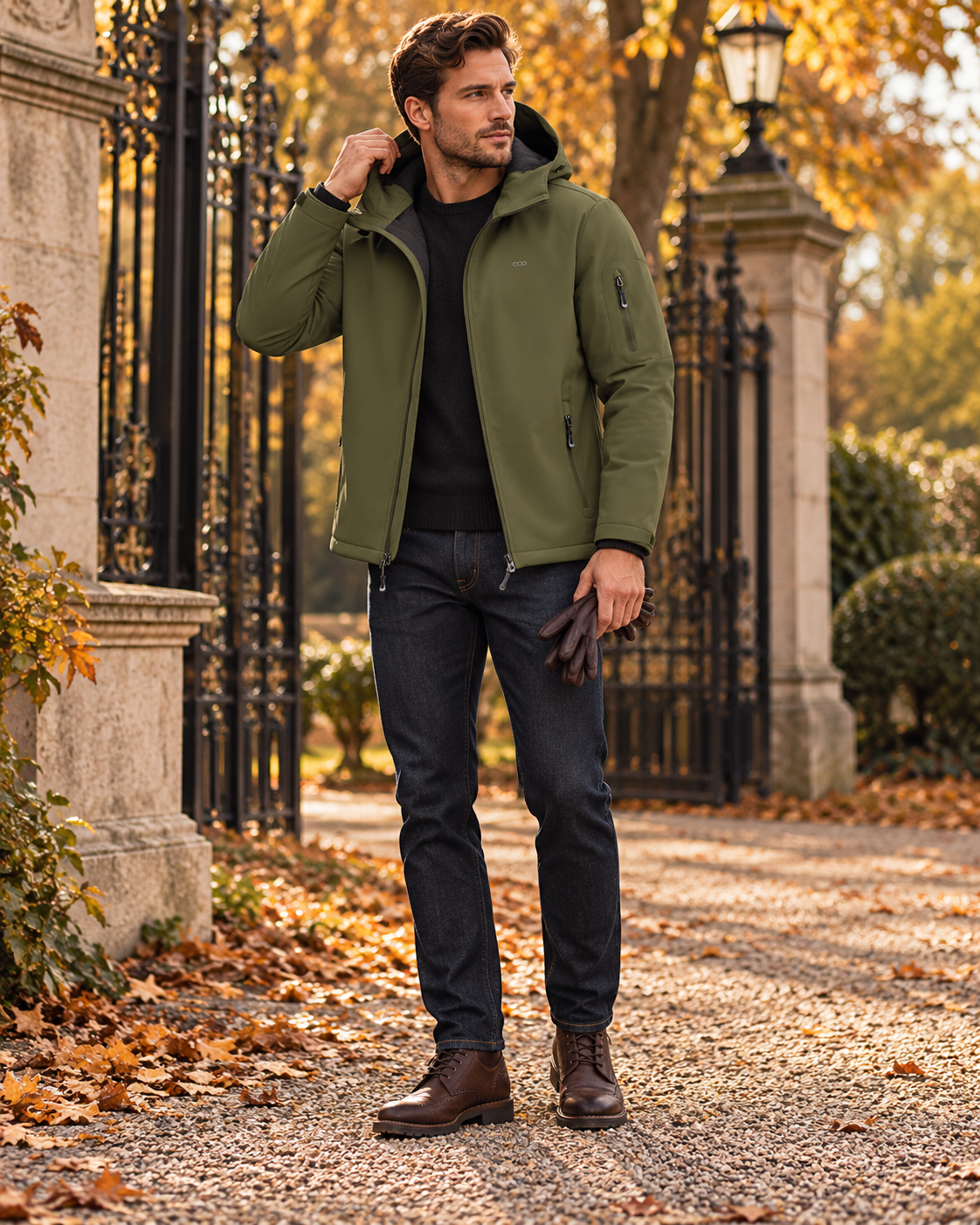 Daniel Softshell Waterproof Hooded Jacket – Lightweight Fleece-Lined Outdoor Coat