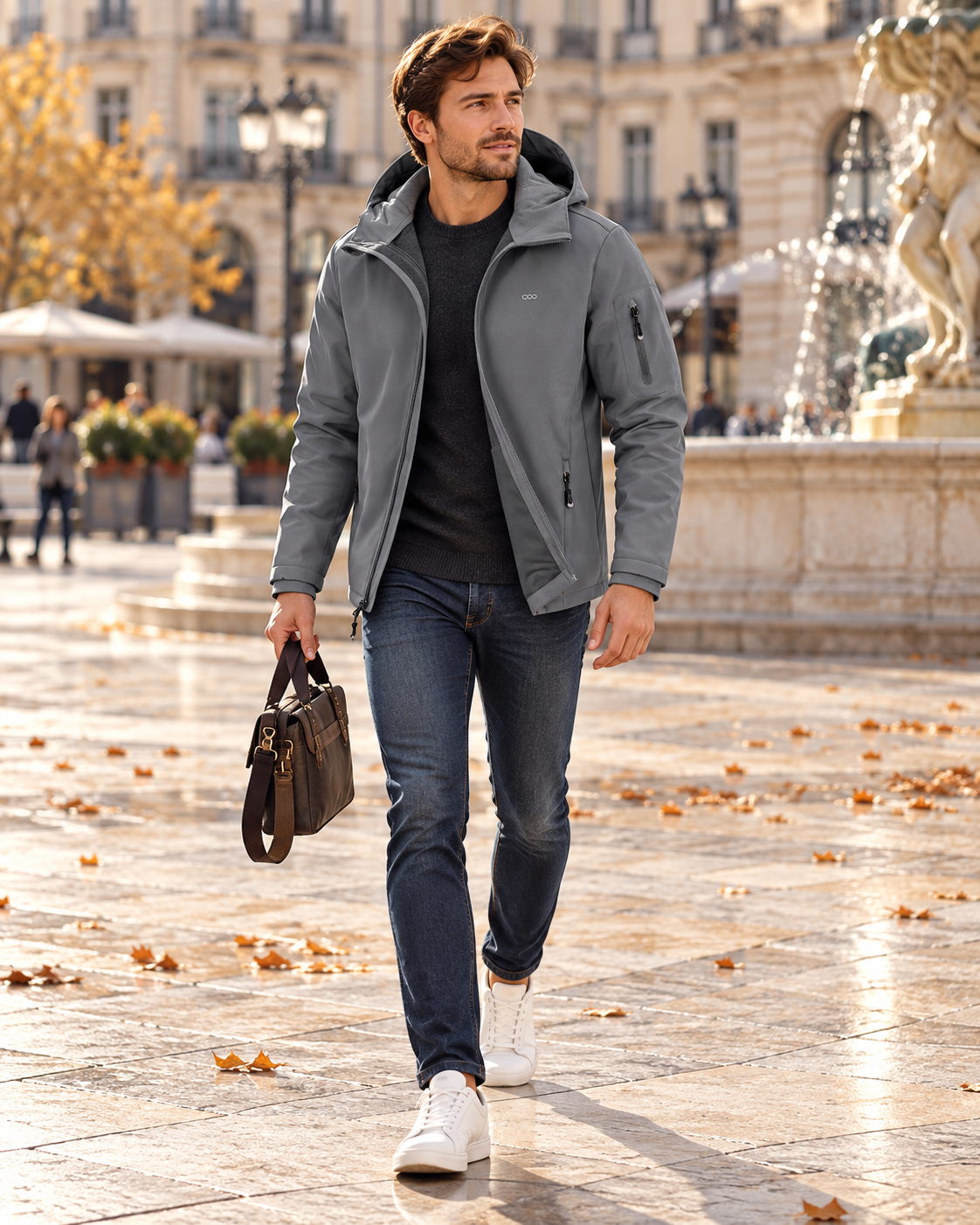 Daniel Softshell Waterproof Hooded Jacket – Lightweight Fleece-Lined Outdoor Coat