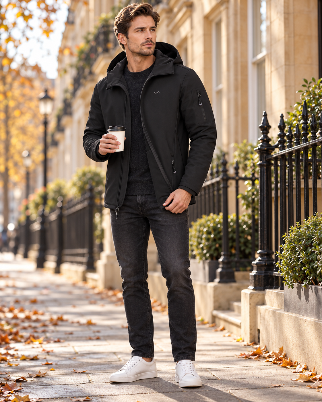 Daniel Softshell Waterproof Hooded Jacket – Lightweight Fleece-Lined Outdoor Coat