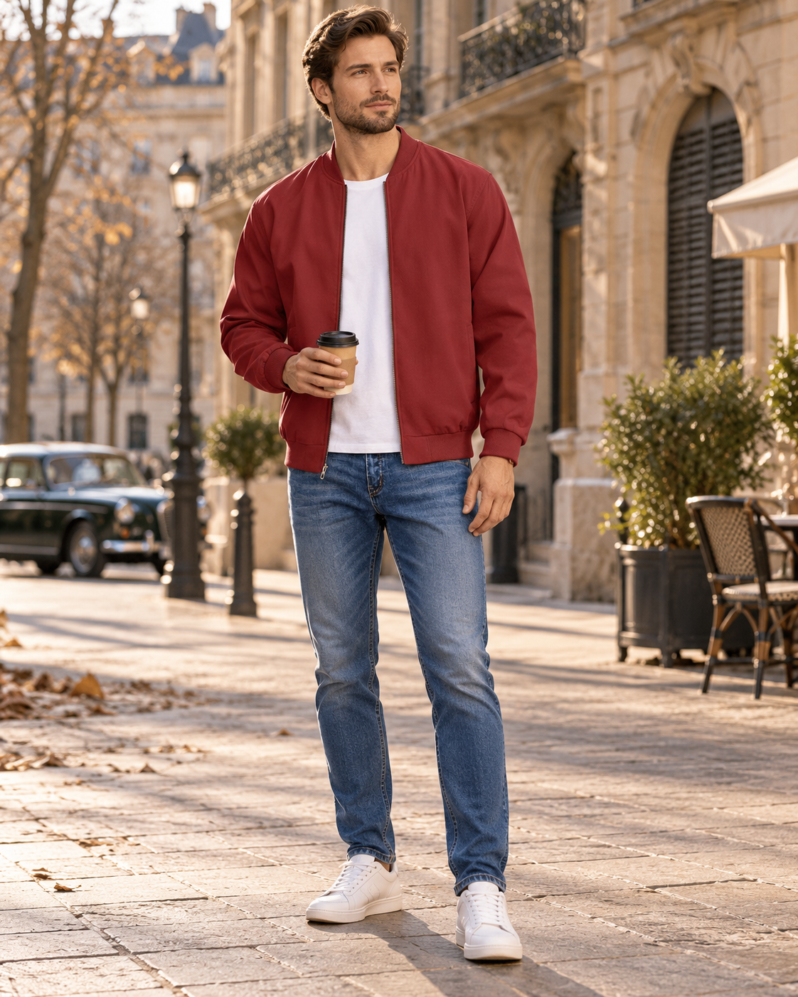 Evander Men's Full-Zip Casual Flight Jacket – Lightweight Bomber Jacket