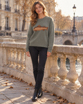 Kiara Fish Graphic Knit Sweater with Crew Neck and Relaxed Fit - Modern Essential