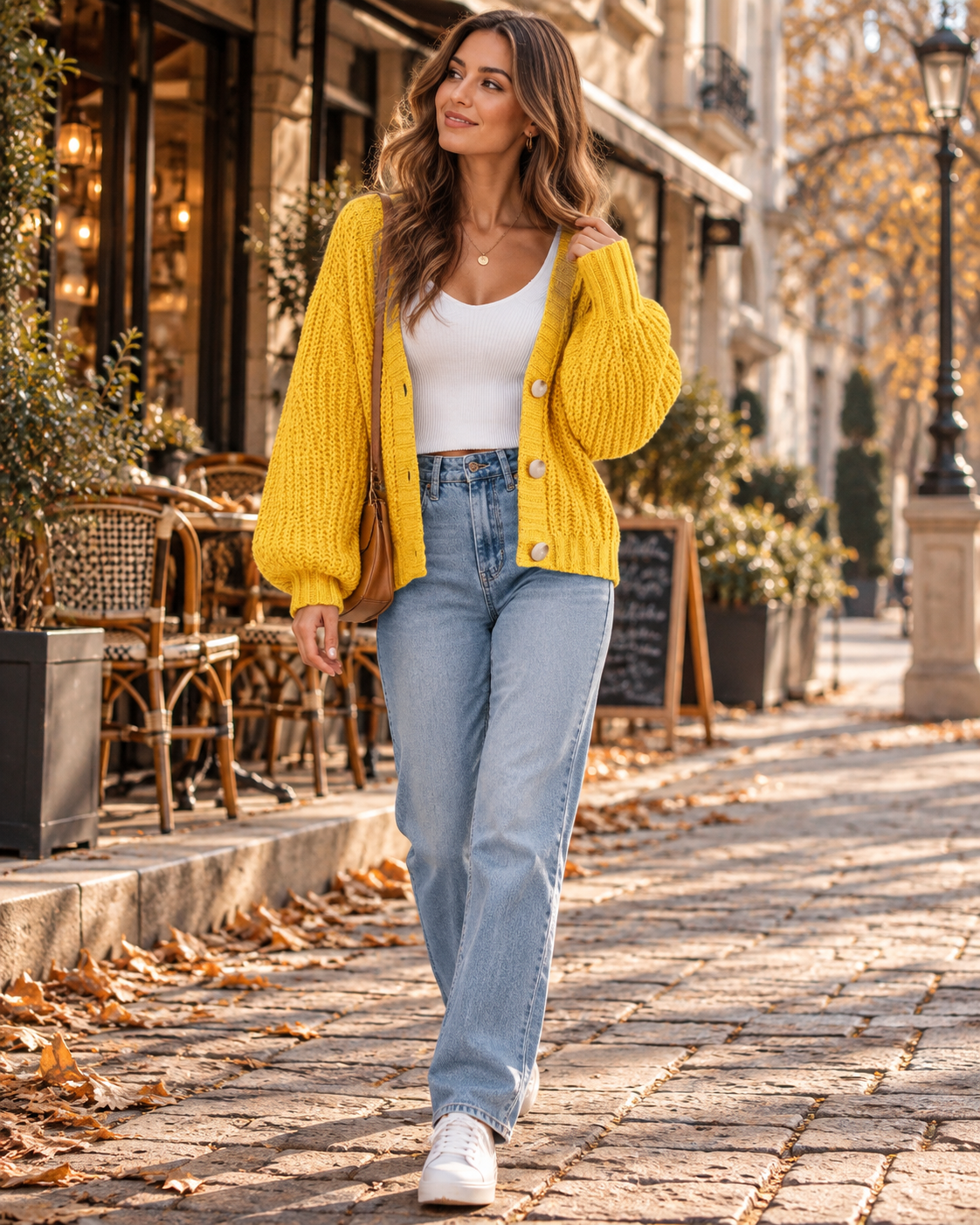 Amara Thick Knit V-Neck Button Front Loose Oversize Cardigan Sweater for Casual Wear