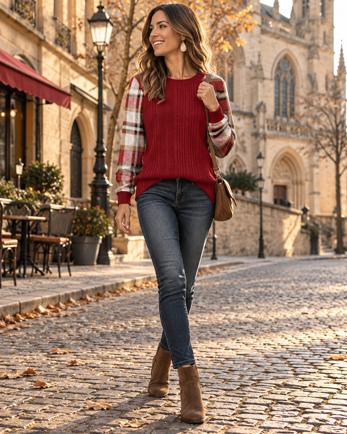 Nerissa Color-Block Long-Sleeve Top for Women – Loose Casual Layering Fit, Lightweight Soft Knit