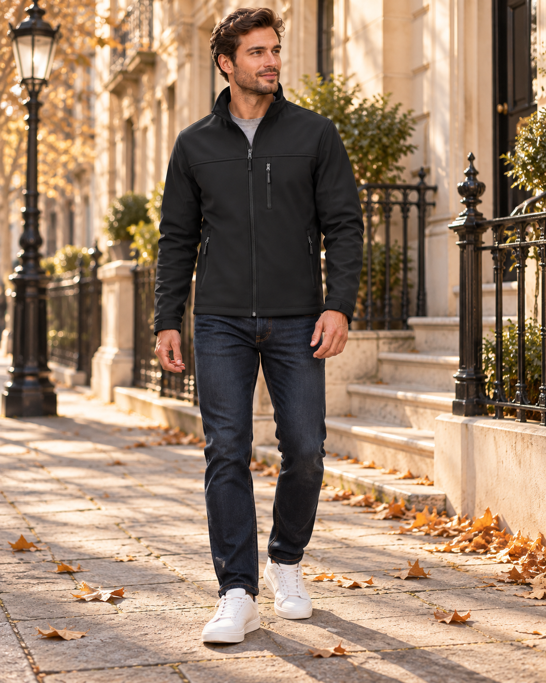 Kellan Men's Waterproof Lightweight Softshell Jacket – Fleece-Lined Outdoor Coat