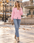 Camille Knit Oversized Button-Up Cardigan – Long Sleeve Drop-Shoulder Sweater