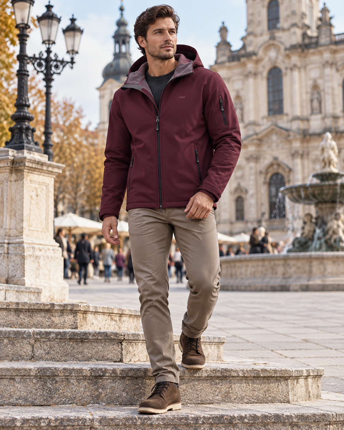 Rafael Men Hooded Softshell Jacket with Waterproof Fleece-Lined Design - Modern Essential