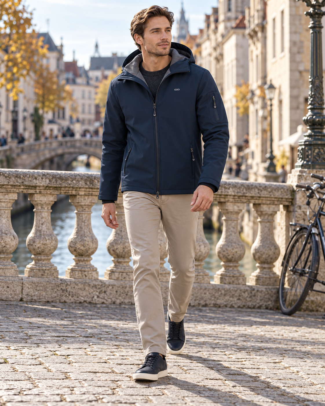 Rafael Men Hooded Softshell Jacket with Waterproof Fleece-Lined Design - Modern Essential