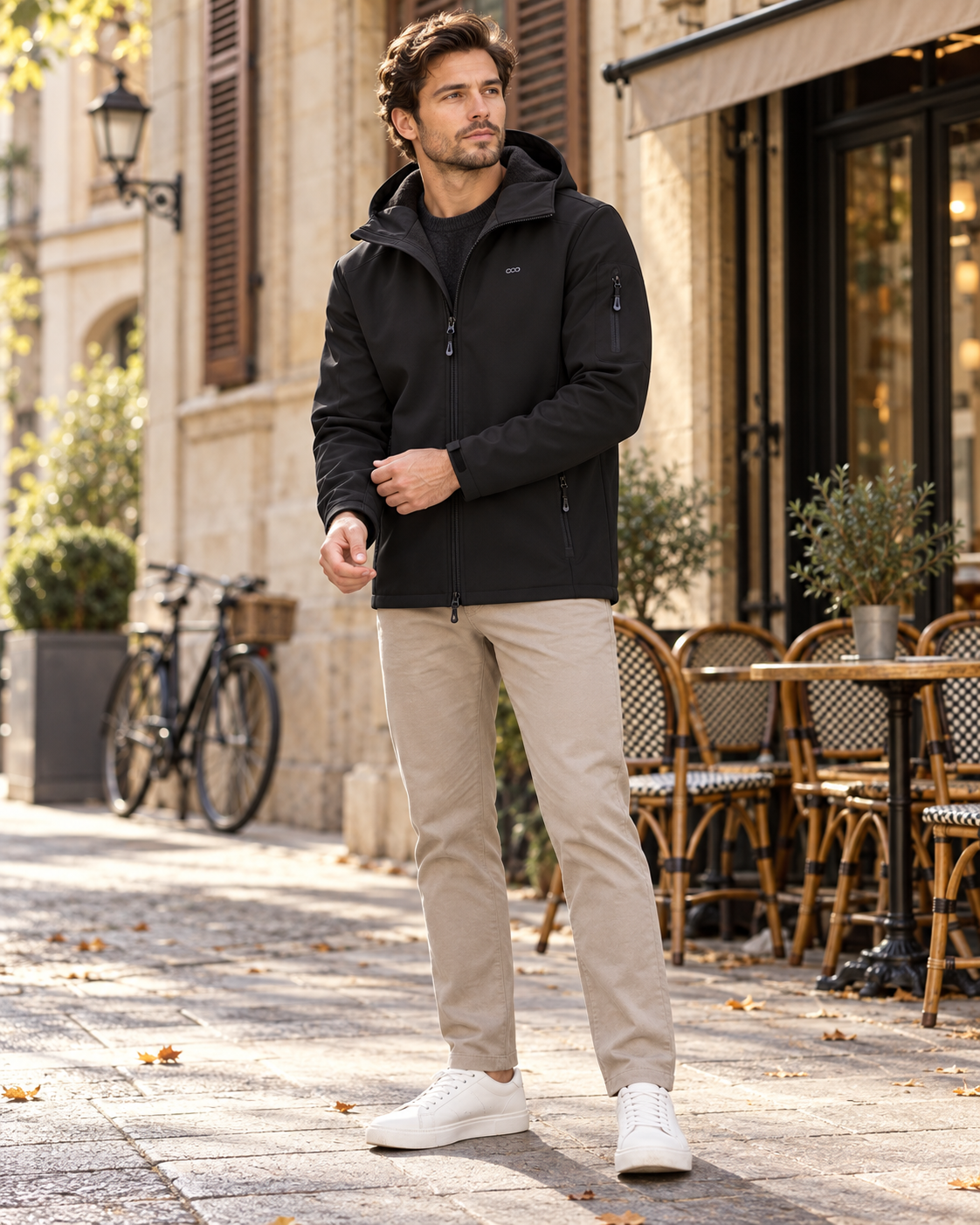 Rafael Men Hooded Softshell Jacket with Waterproof Fleece-Lined Design - Modern Essential