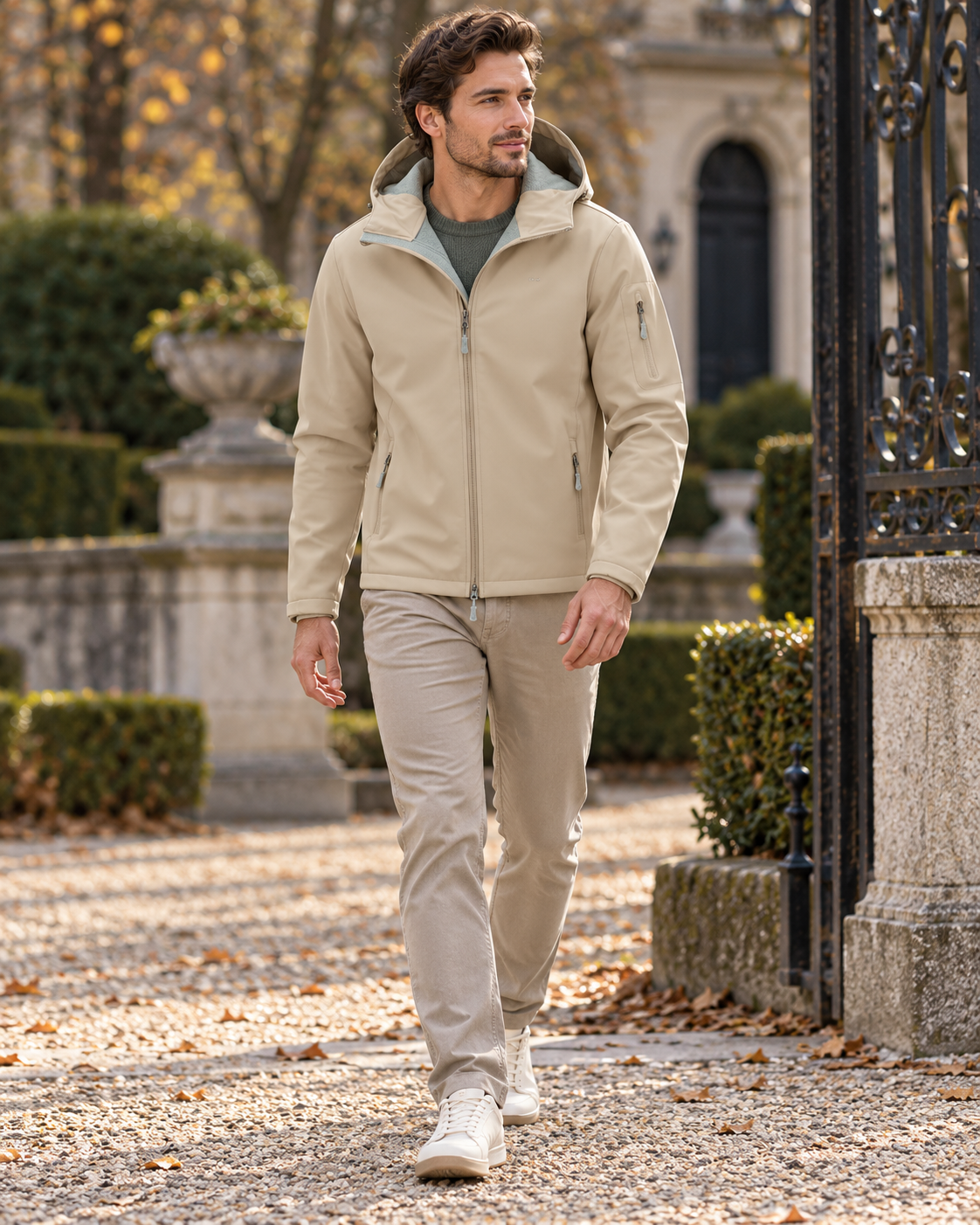Rafael Men Hooded Softshell Jacket with Waterproof Fleece-Lined Design - Modern Essential