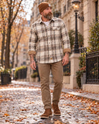 Santino Men's Plaid Cotton Flannel Shirt with Plaid Pattern, Button Front, Chest Pocket